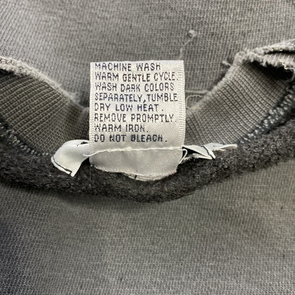 Vintage Hugo Boss Crewneck Black Sweatshirt Grunge Thrashed Large 90s - Picture 3 of 8